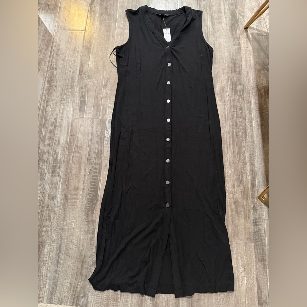 Banana Republic Black Button-Down Maxi Dress